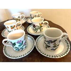 The Portmeirion Botanic Garden Collection Six(6) Cups and Saucers